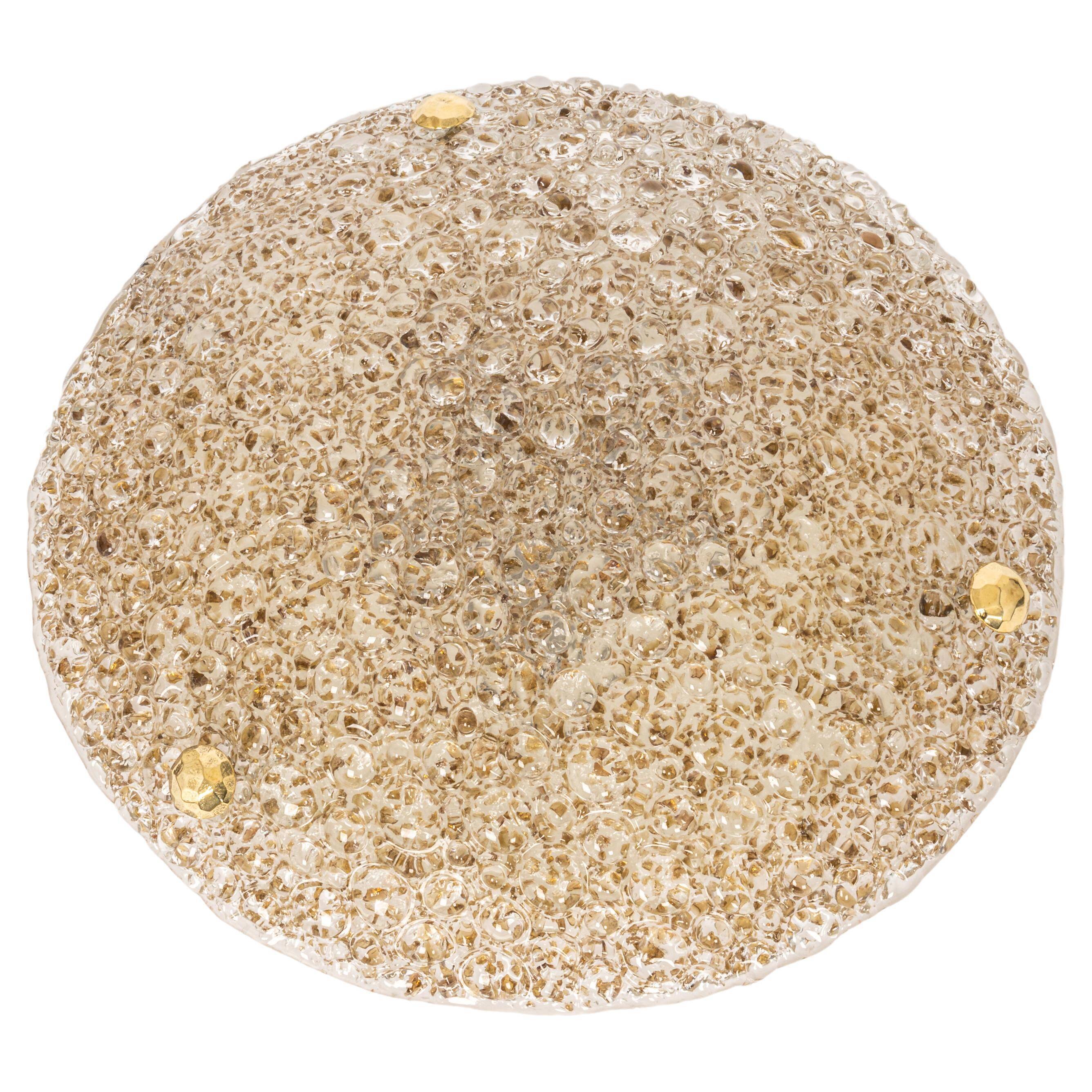 Round bubble ceiling light Murano amber by Hillebrand, Germany, 1970s