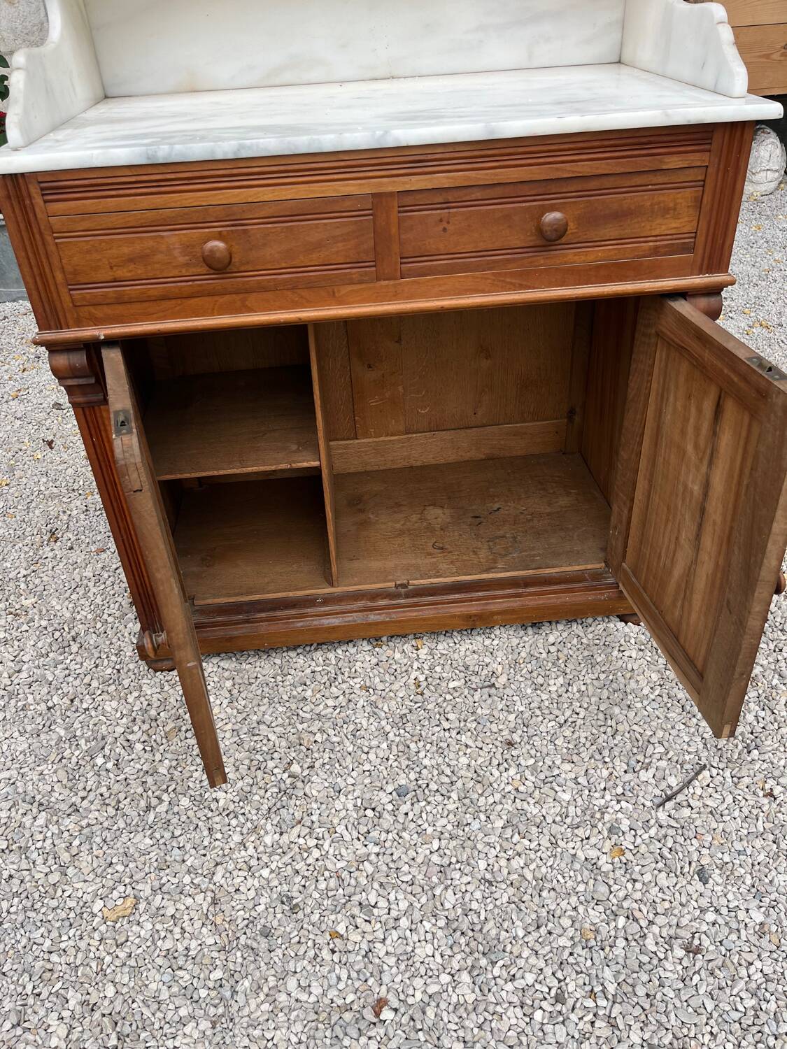 Vintage white marble bathroom cabinet 1950
