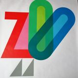 Ancient and original poster of the Antwerp Zoo