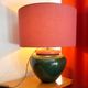 Pair of red and green ceramic lamps