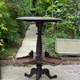 Old pedestal table with rotating trays
