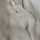 Signed watercolour monochrome painting "Hammam" of a female portrait.