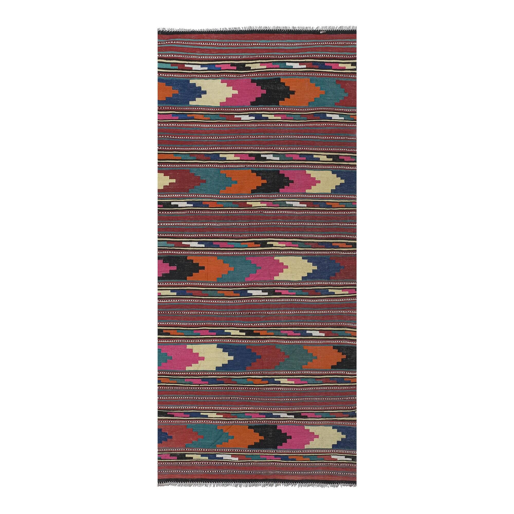 Vintage Turkish kilim, handwoven, 155x364 cm.