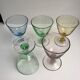 Set of 5 glasses with colored glass shot shot 70s