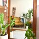 Vintage wooden door mirror 132x79