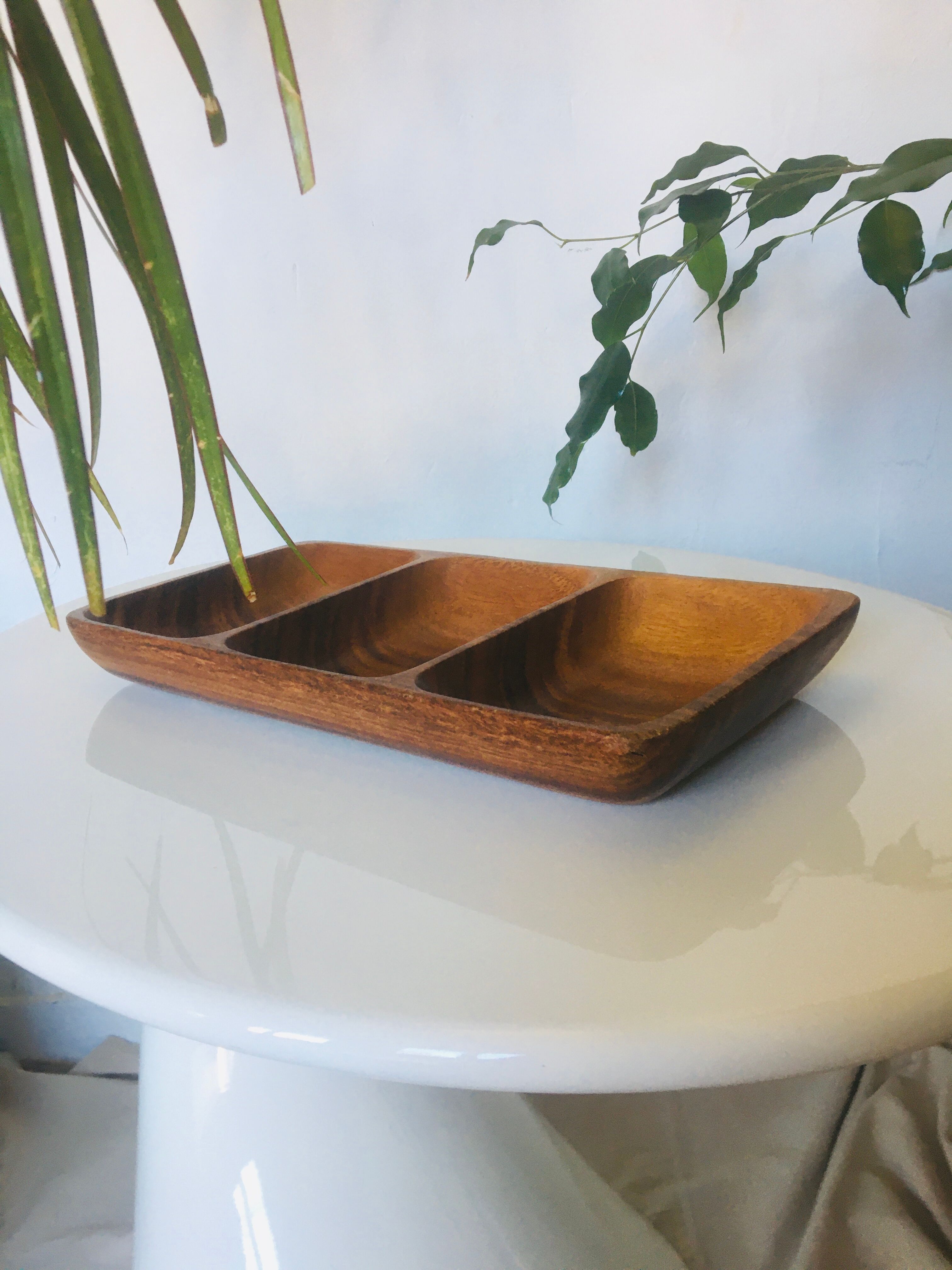 Danish teak aperitif tray