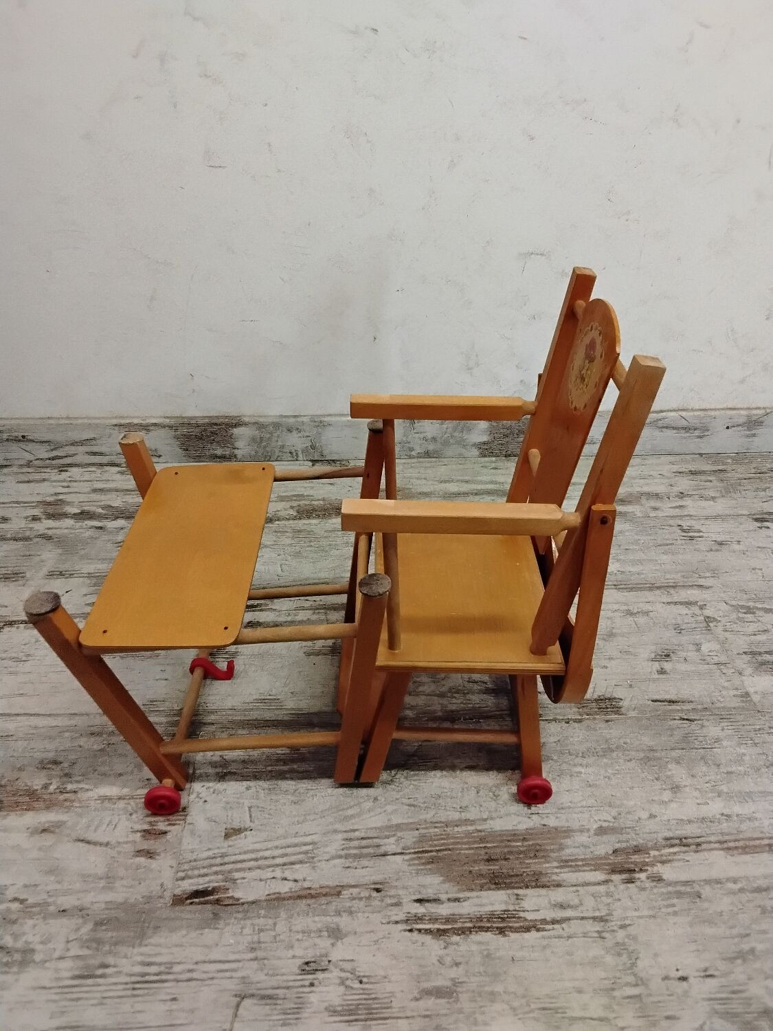 Transformable antique doll high chair