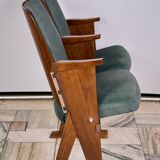 Vintage Czechoslovakian double cinema seats from the 1970s Retro Design