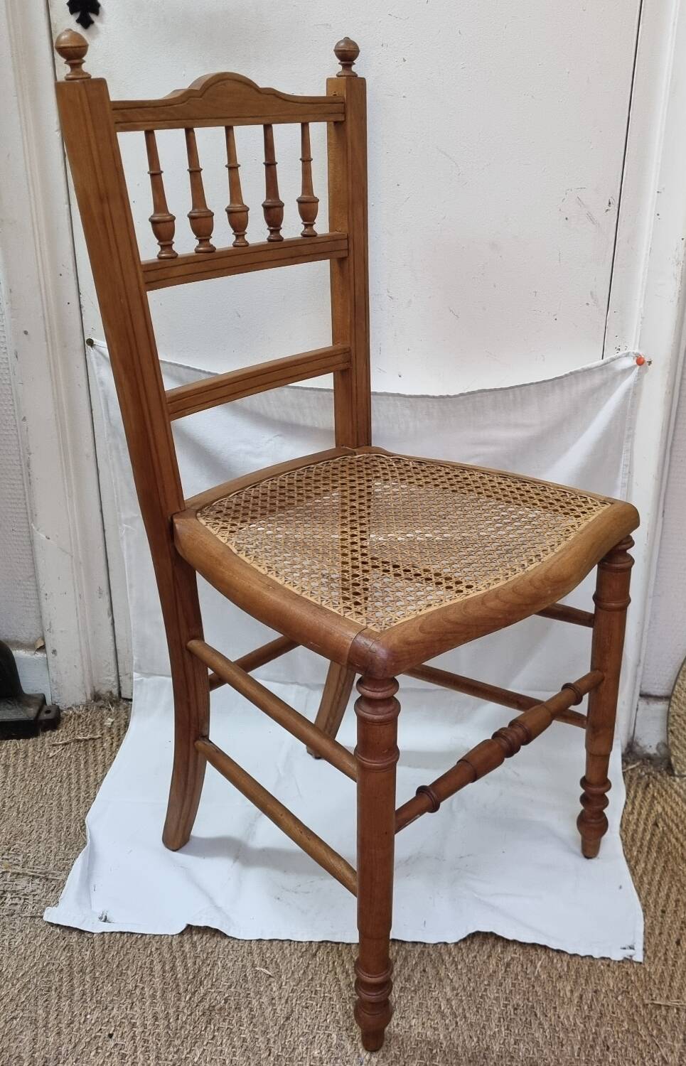 Rattan bedroom chair from the early 20th century