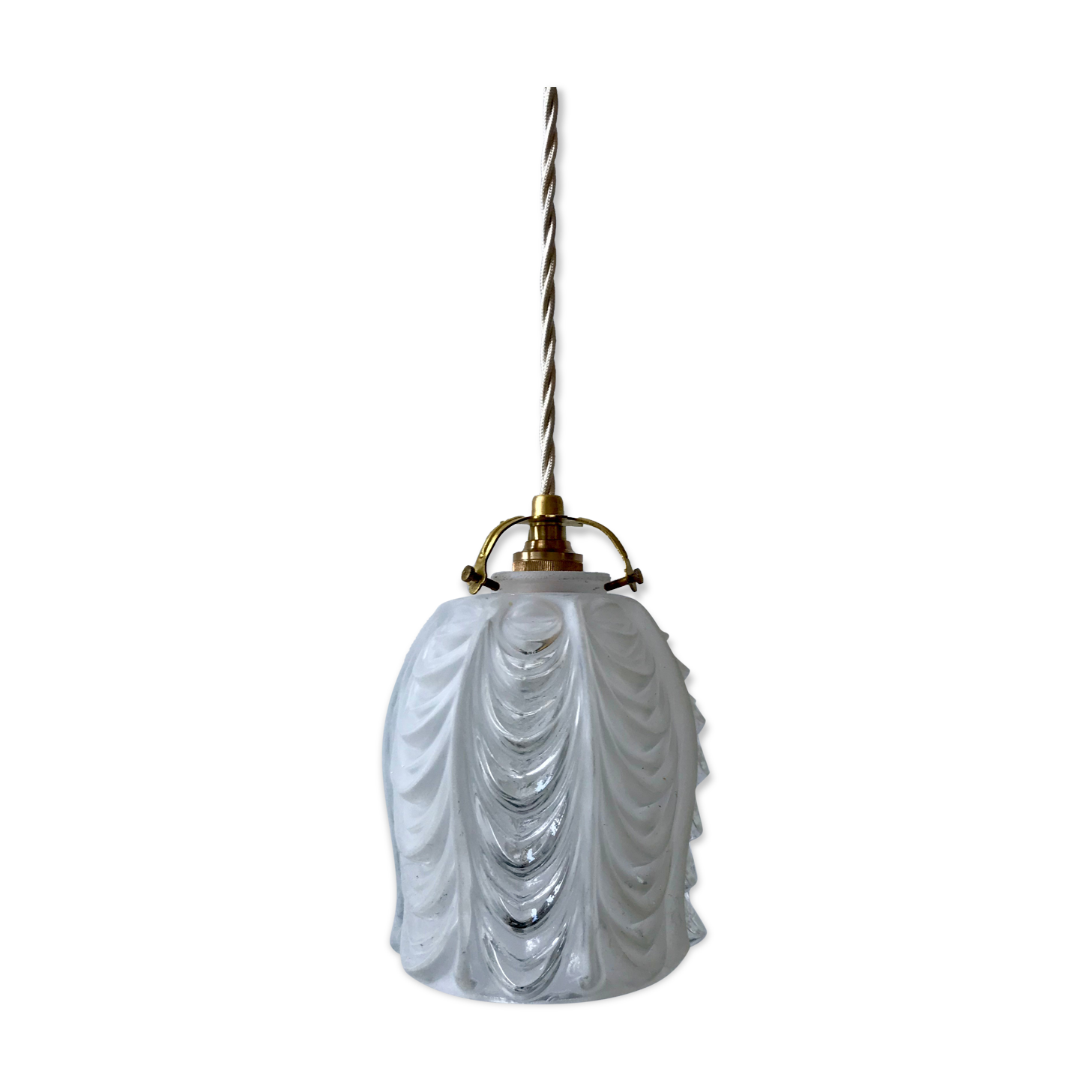Art Deco frosted glass pendant lamp 30s