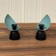 Pair of metal candlesticks scandinavian design 1950.