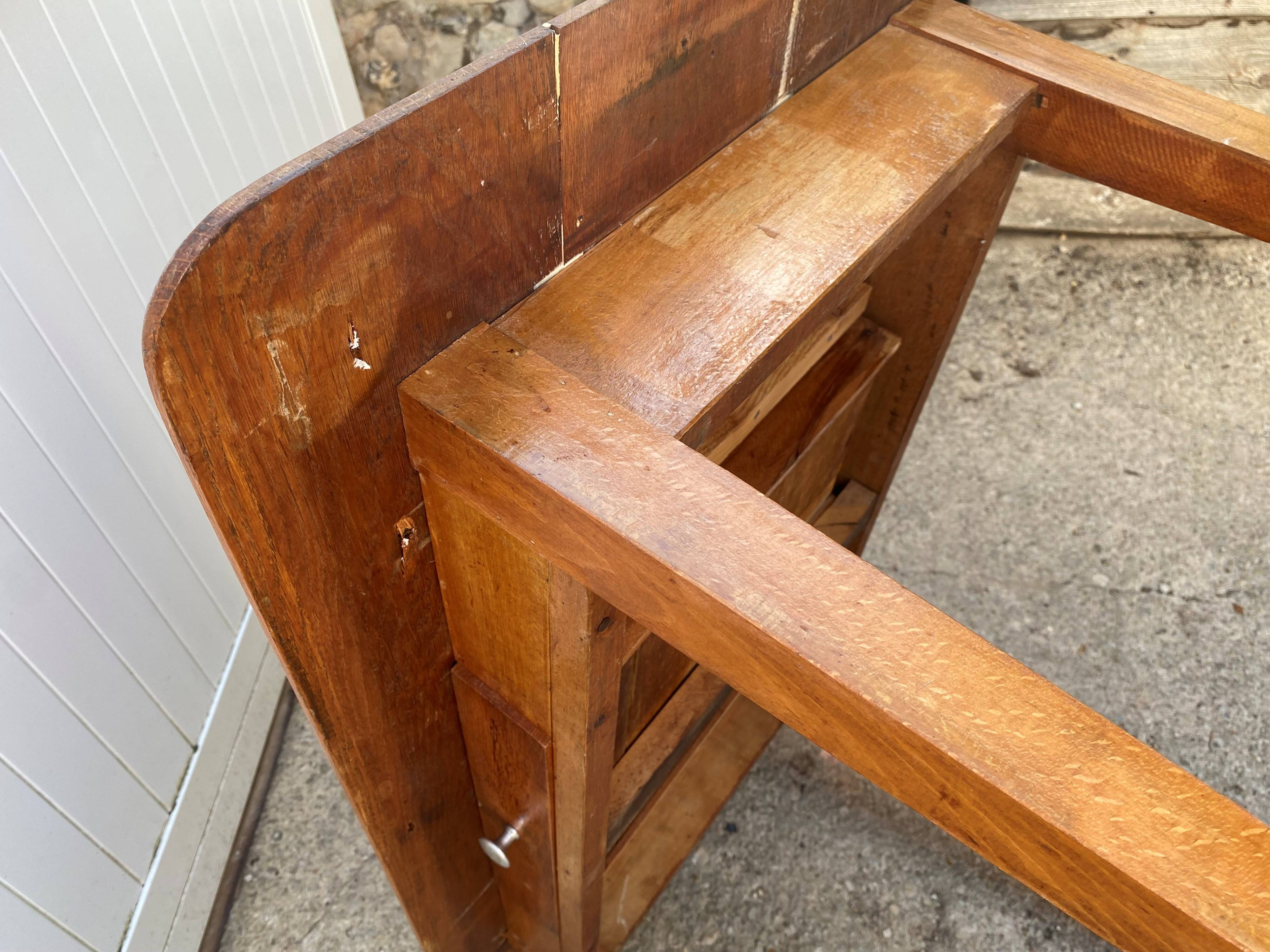 Desk with 1 drawer, oak top, 105x56cm