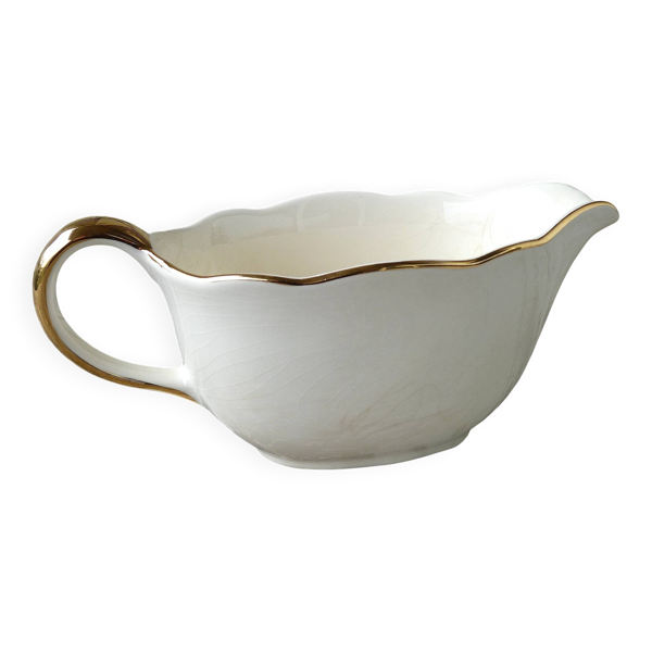 Saucière Villeroy & Boch Mettlach ivoire et or