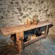 Antique French carpenter's workbench in oak and beech, circa 1900