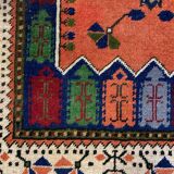 Vintage turkish anatolian rug 190x120 cm, tribal boho red, blue, black, green