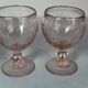 Biot: 8 blown bubble glasses, Ciboire model in amethyst colour D205.