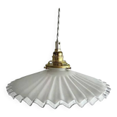 Vintage pendant light in serrated opaline