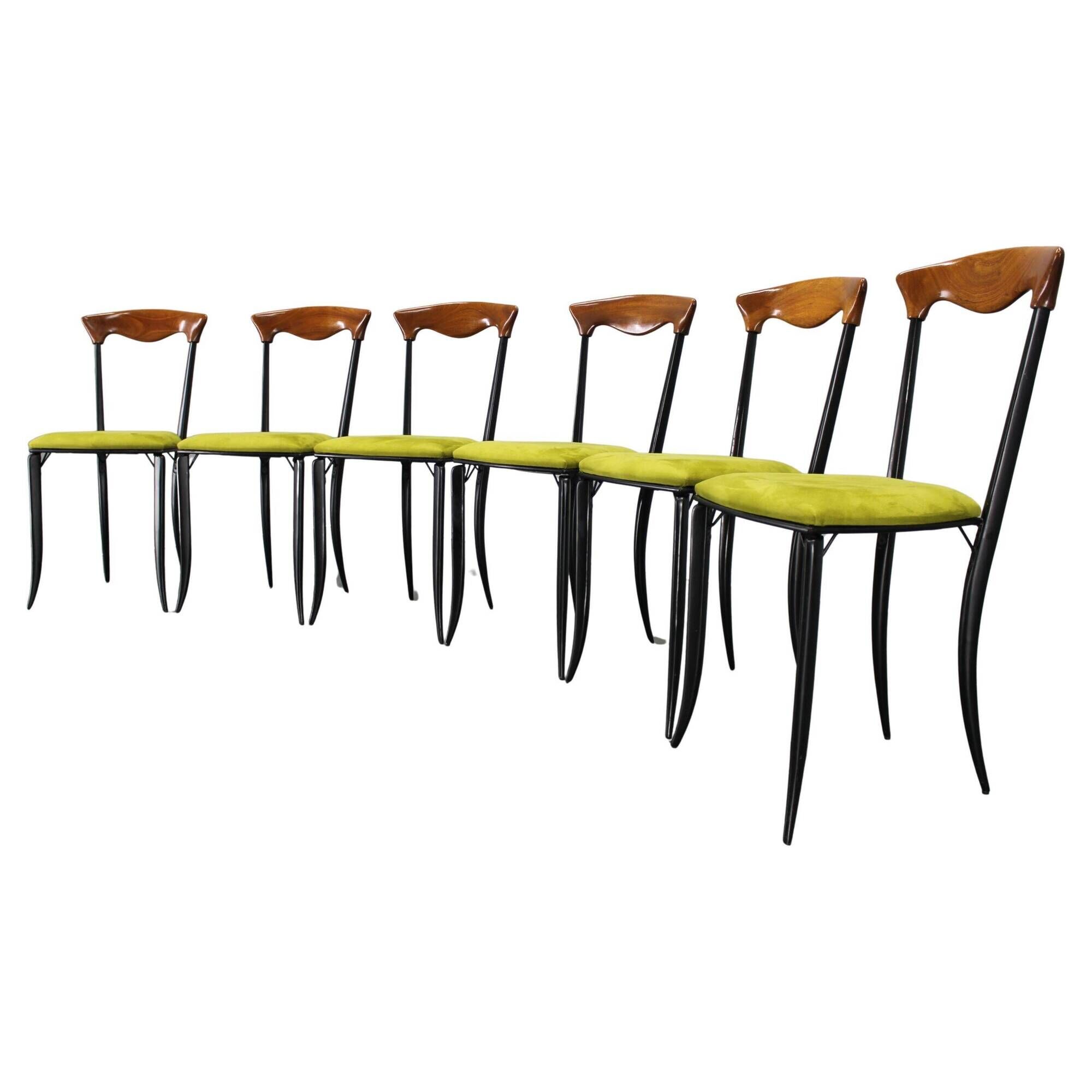 1970s set of eight Charme dining chairs by Fasem, Italy