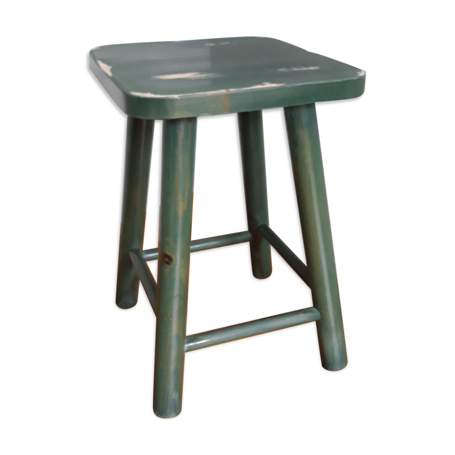 Square stool in solid pine