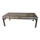 Table basse design vintage verre fumé