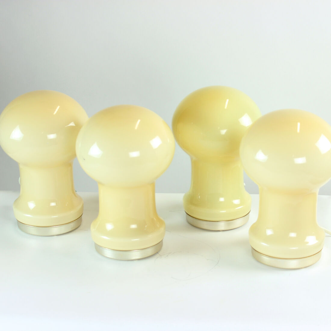 Unique Beige Opaline Glass Table Lamp By Ivan Jakes, Czechoslovakia 1960s