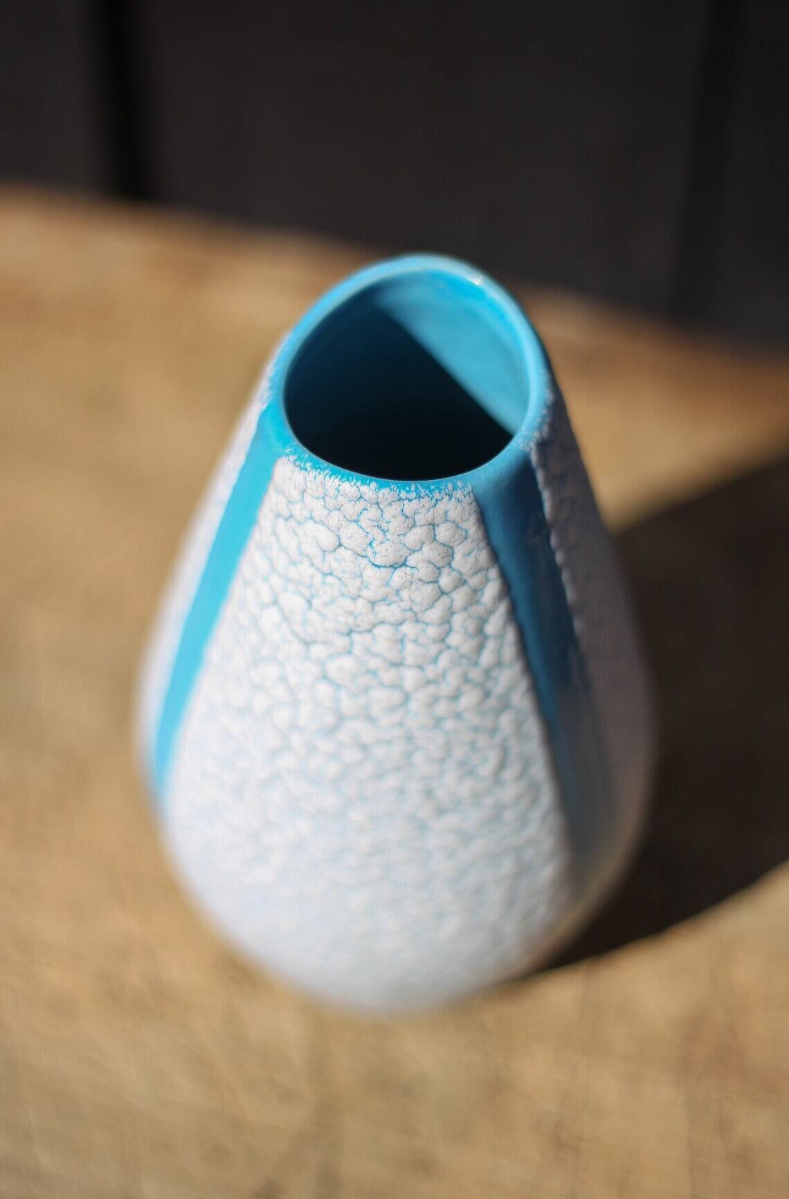 Jopeko fat lava vintage blue ceramic vase, pottery, collection, decorative vase, interior decor