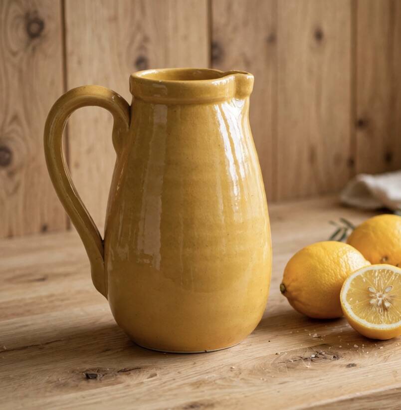 Glazed terracotta jug