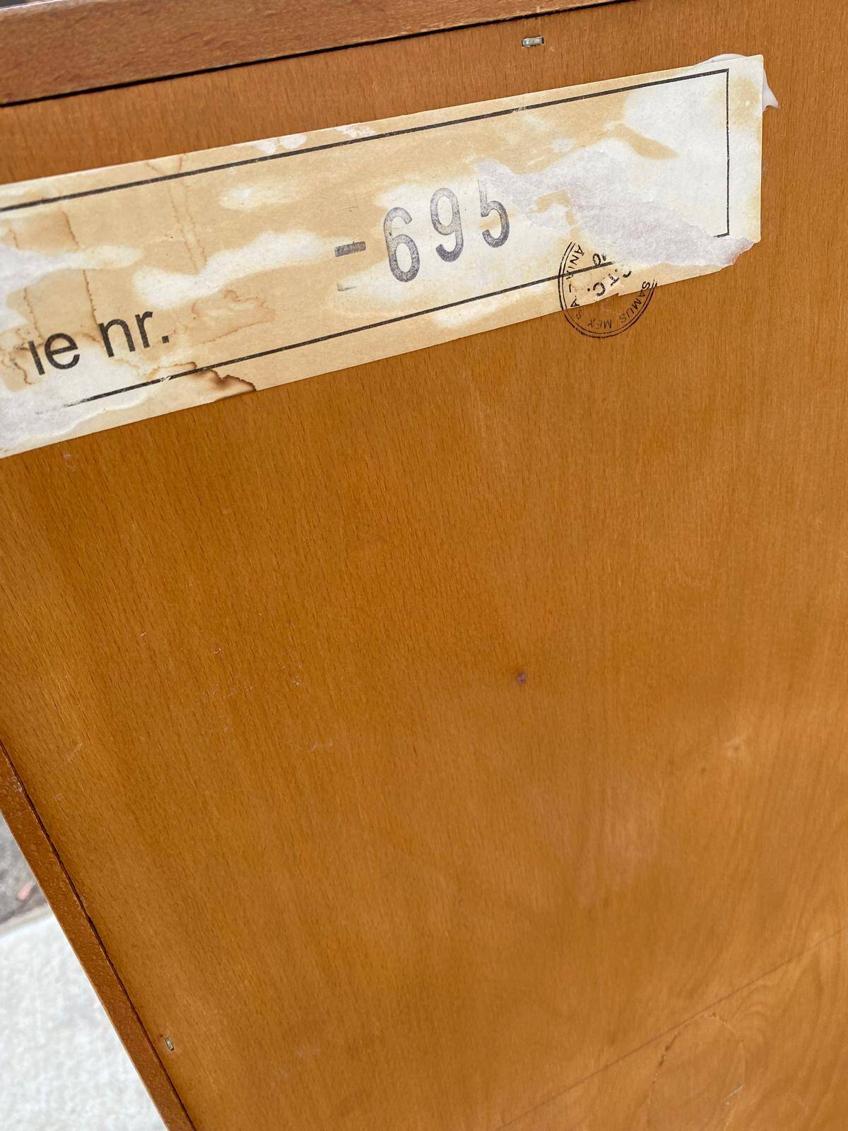 Louis Philippe country wooden sideboard with 2 drawers and 3 doors 126cm