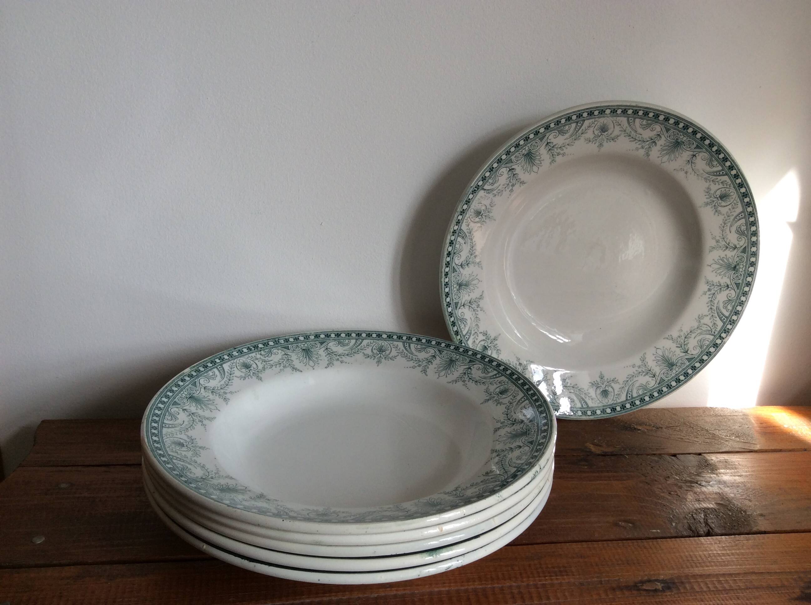 6 Terre de Fer soup plates