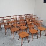 Set of 18 Scandinavian style bistro chairs, 60s