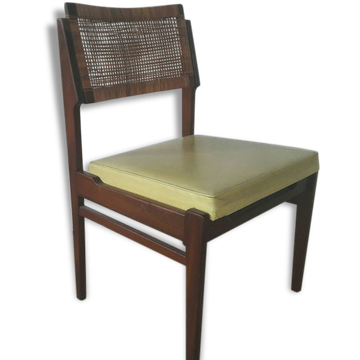 Chaise en de teck et en rotin 70
