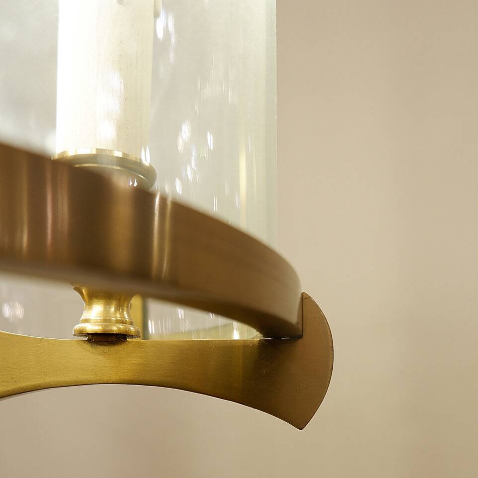 Bronze and Glass Hall lantern with four lights - 20th