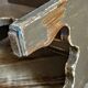 Mini-bench stool in old patinated solid wood