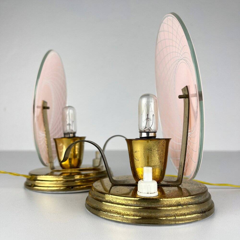 Nightside table lamps, Italy, 1950s, set of 2