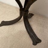 Pair of brutalist side tables, steel and ceramic, 1970
