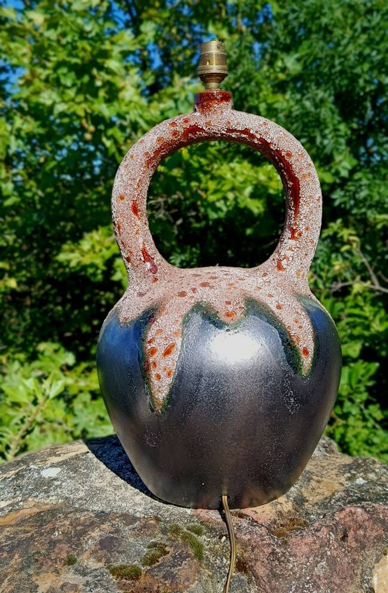 LAMP BASE CERAMIC GLAZE FAT LAVA