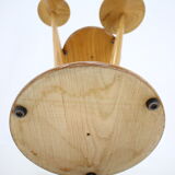 1960s wooden oak plant stand, czechoslovakia