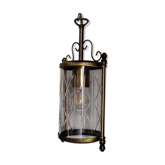 Old glass and brass suspension