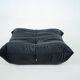 Togo set of chair and pouf in black shiny velvet