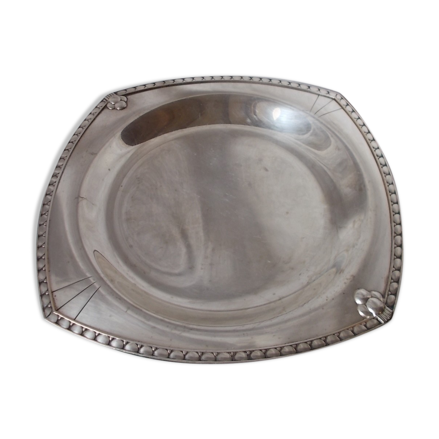 Art Deco style silver metal dish