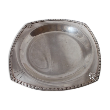 Silver-plated metal dish in Art Deco style
