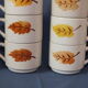 12 cups vintage Mill of Wolves decoration autumn leaves