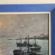 Oil painting on canvas - Marine Sailboats Signed M Labarde 54cm x 89cm