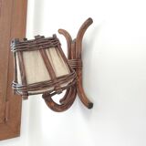 Pair of rattan sconces