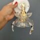 Vintage glass lampshade wall lamp with antique tassels