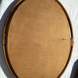 Natural rattan oval mirror bound