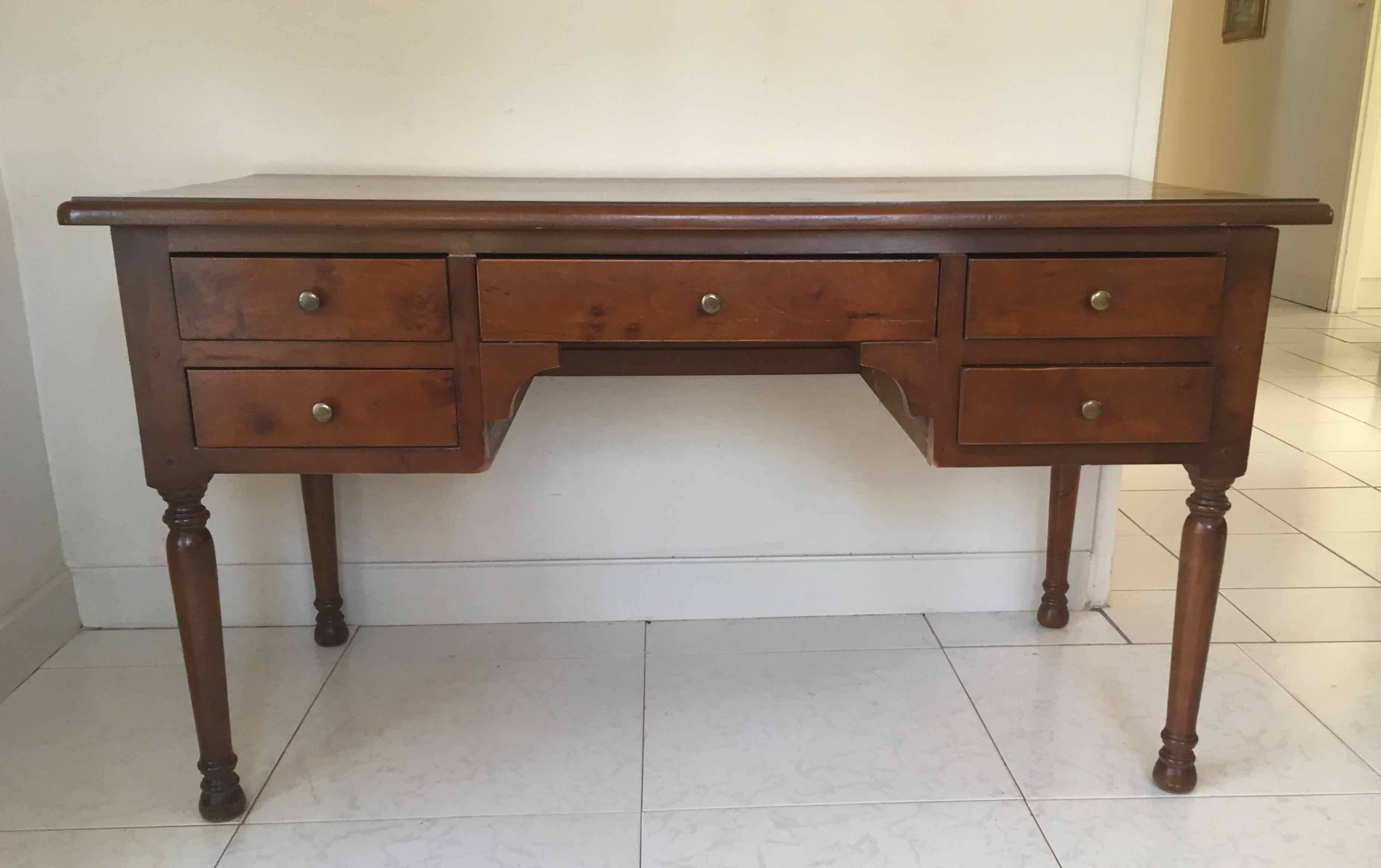 Louis Philippe style cherry wood desk, 1970