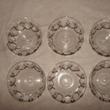 6 cut crystal cups from "Baccarat"