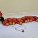 Vintage pulling toy, "centipede", 82 cm, made in Switzerland