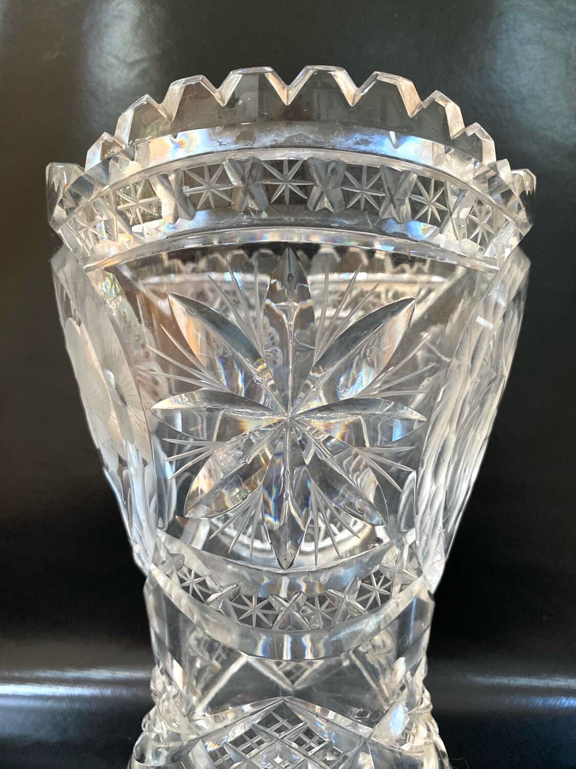Vintage cut crystal vase